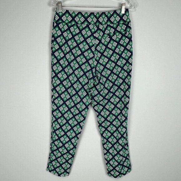 Katherine Way Womens Panama Pull On Ankle Pants Double Diamond Green size 8 - Picture 6 of 11